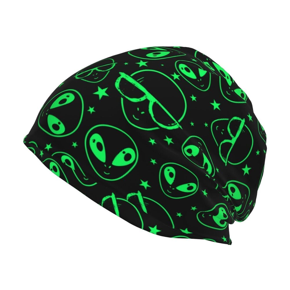 3470 Alien Green Beanie Baggy Hat Slouchy Skull Beanie Cap
